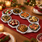 Expandable 8-Tray Table Server at a Christmas dinner