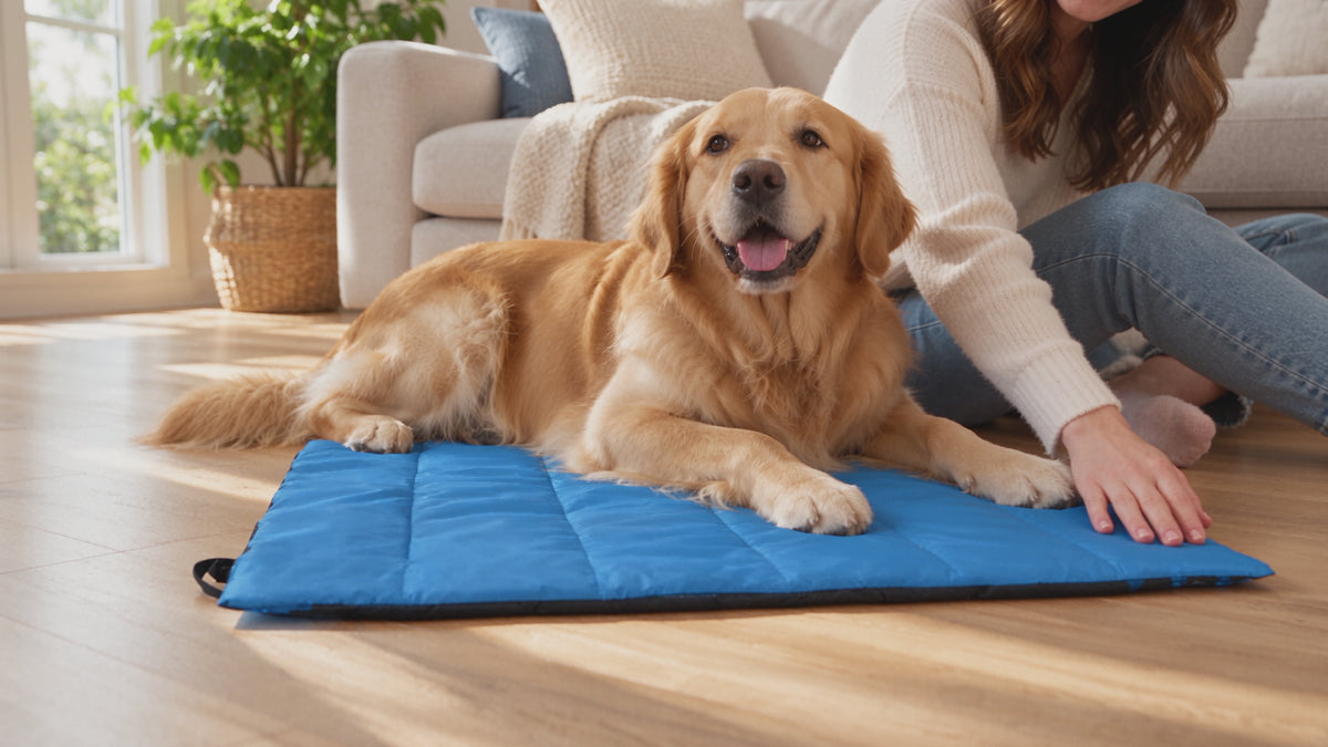 Roll-Up Dog Travel Mat demonstration