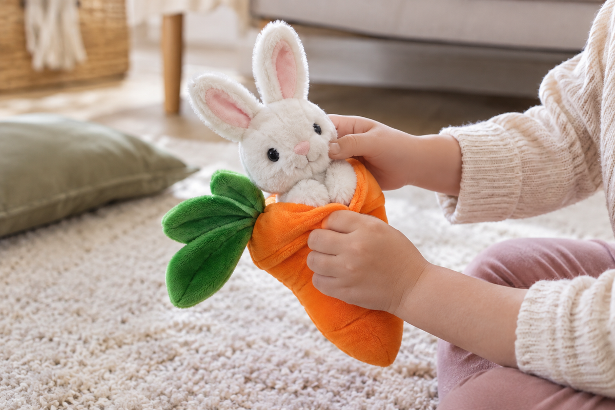 Reversible Cuddly Bunny in use